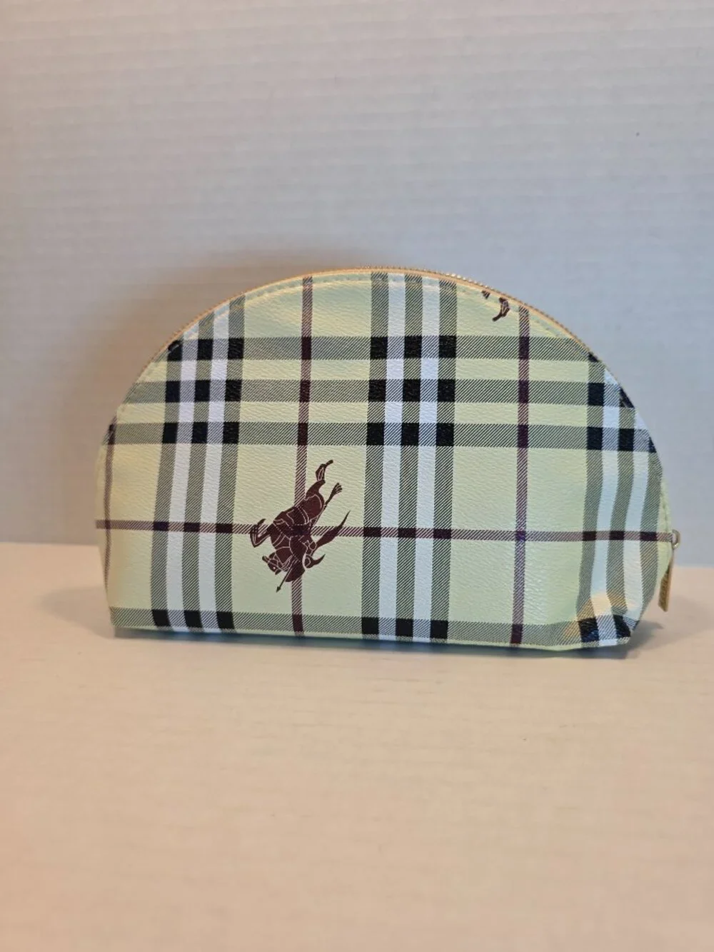 Designer Inspired Plaid Cosmetic Bag
